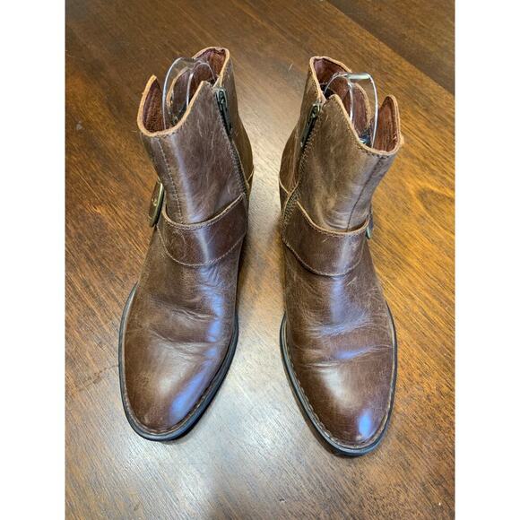 Born Brown Leather Ankle Boot Women 6 Fringe Grunge Western Cowgirl Witch Hobbit - Picture 10 of 10